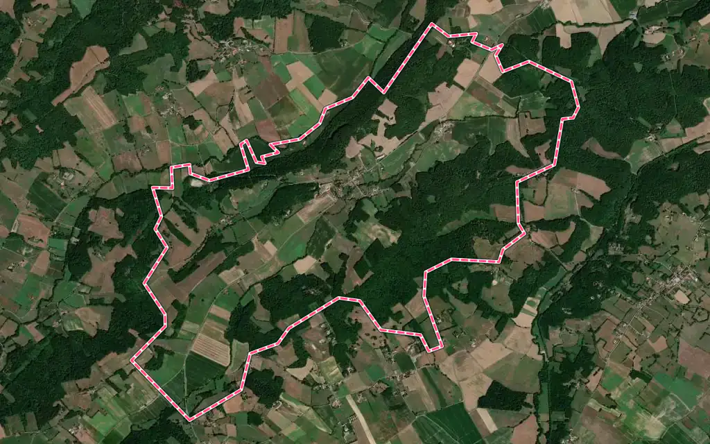 Vue satellite de Nizan-Gesse avec ses contours administratifs
