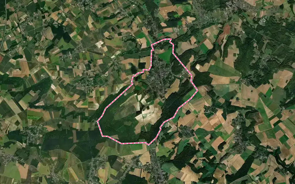 Vue satellite de Noailles avec ses contours administratifs