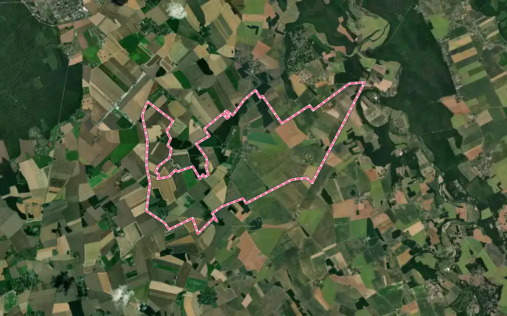Vue satellite de Nogent-le-Sec avec ses contours administratifs