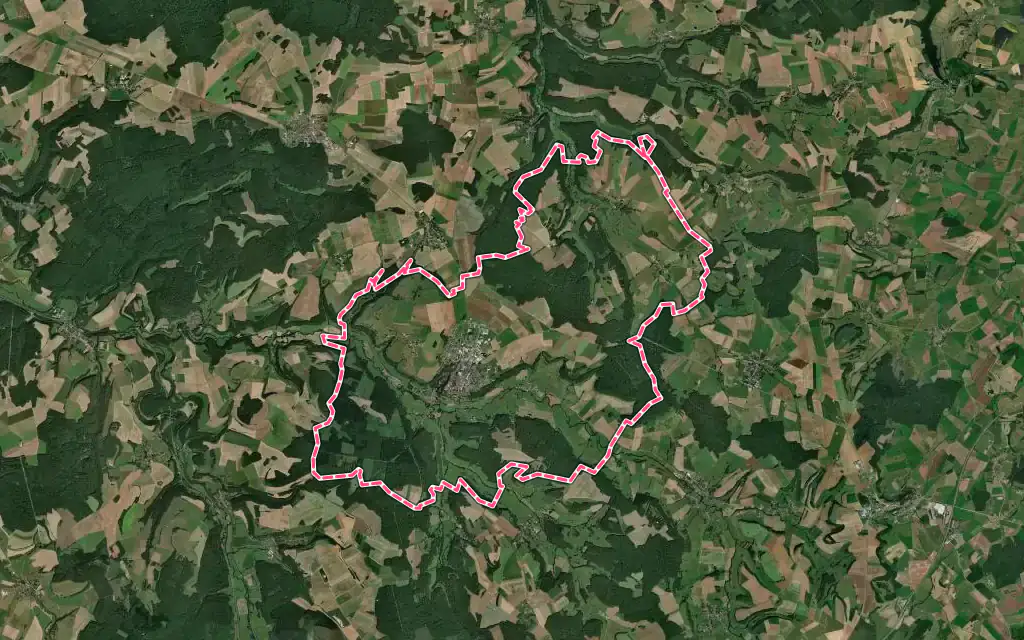 Vue satellite de Nogent avec ses contours administratifs