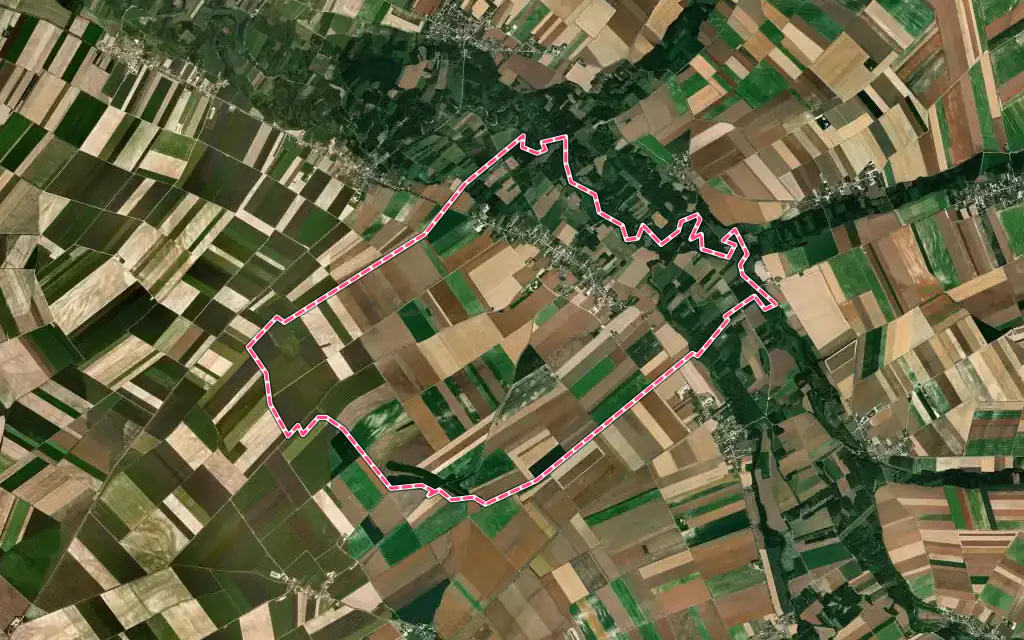 Vue satellite de Nogent-sur-Aube avec ses contours administratifs
