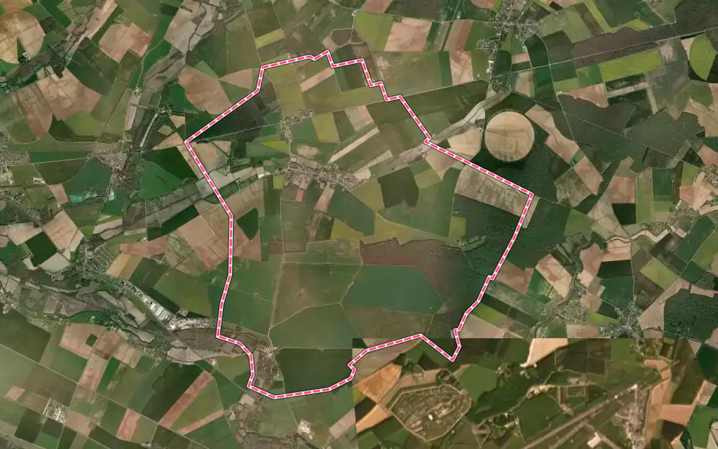 Vue satellite de Nohant-en-Goût avec ses contours administratifs
