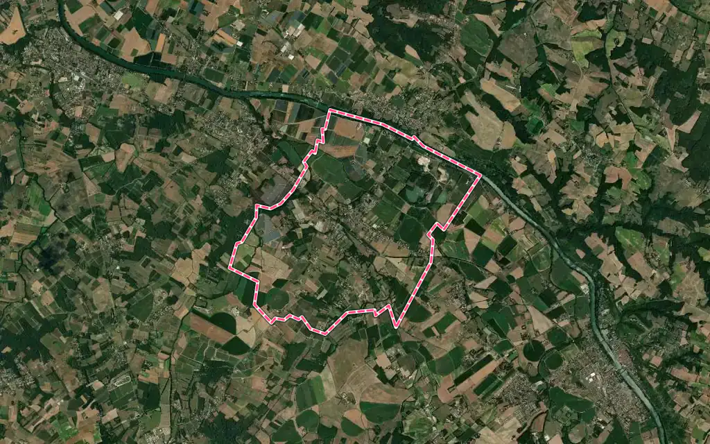Vue satellite de Nohic avec ses contours administratifs