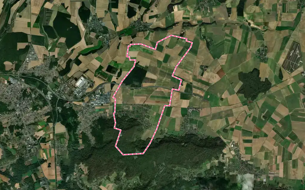 Vue satellite de Nointel avec ses contours administratifs