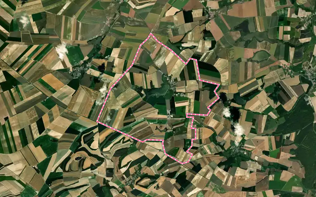 Vue satellite de Noirlieu avec ses contours administratifs