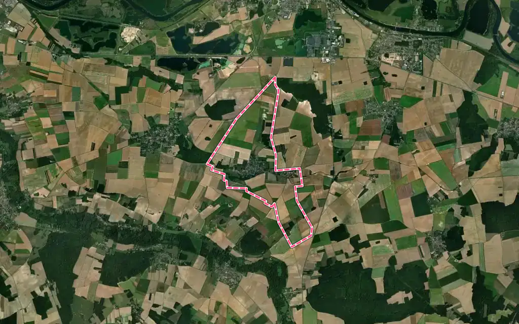 Vue satellite de Noisy-Rudignon avec ses contours administratifs
