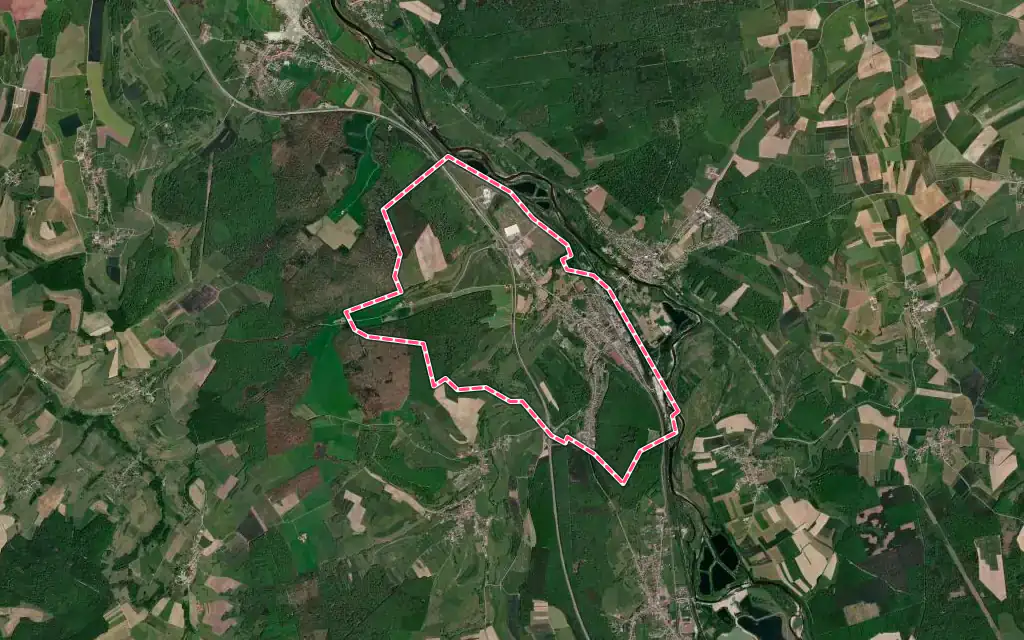 Vue satellite de Nomexy avec ses contours administratifs