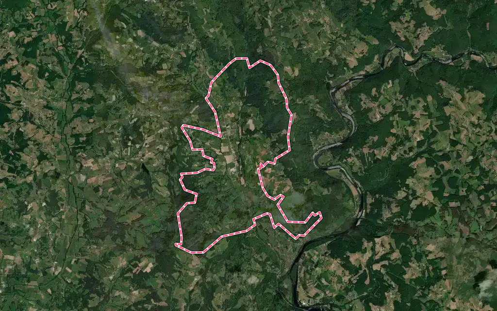 Vue satellite de Nonards avec ses contours administratifs