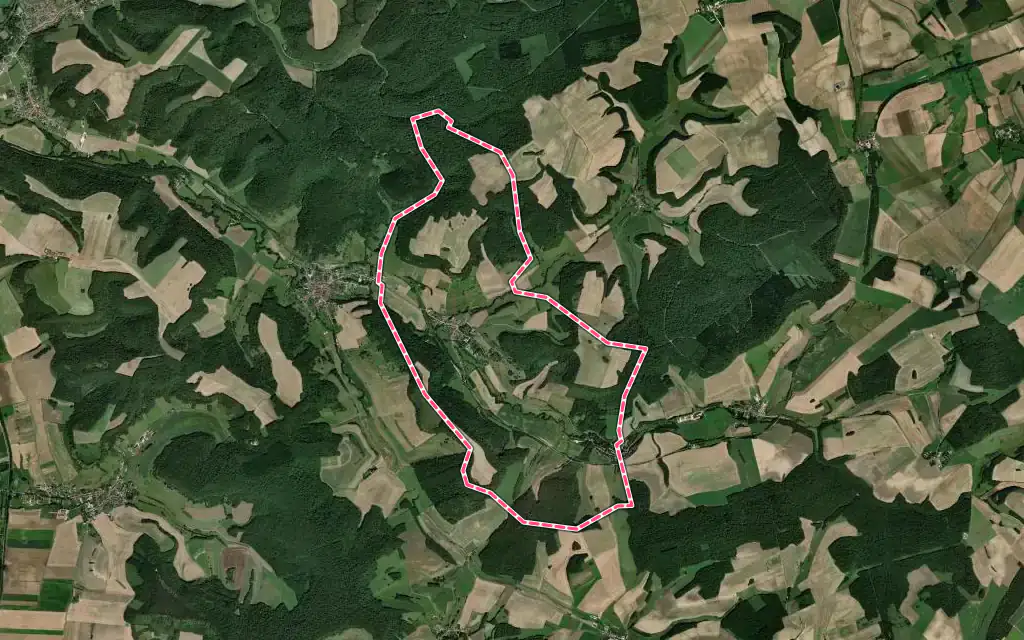 Vue satellite de Noncourt-sur-le-Rongeant avec ses contours administratifs