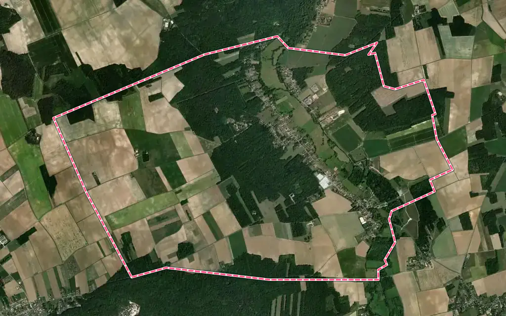 Vue satellite de Nonville avec ses contours administratifs