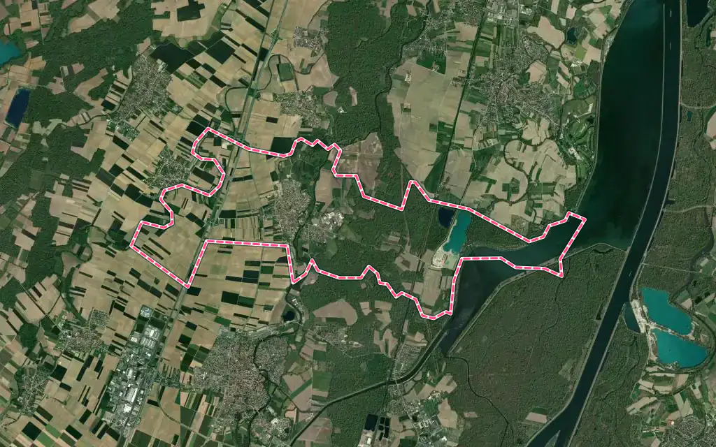 Vue satellite de Nordhouse avec ses contours administratifs
