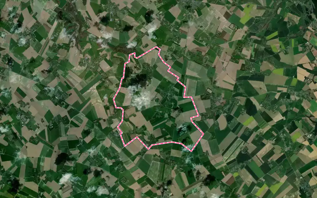 Vue satellite de Normanville avec ses contours administratifs