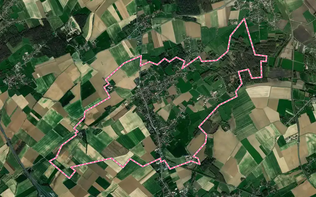 Vue satellite de Norrent-Fontes avec ses contours administratifs