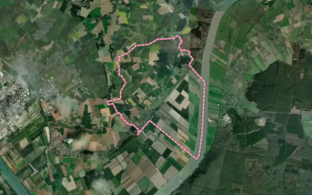Vue satellite de Norville avec ses contours administratifs