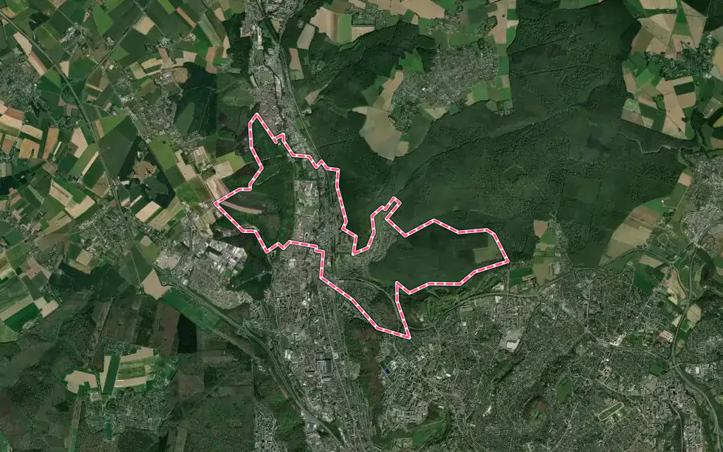 Vue satellite de Notre-Dame-de-Bondeville avec ses contours administratifs