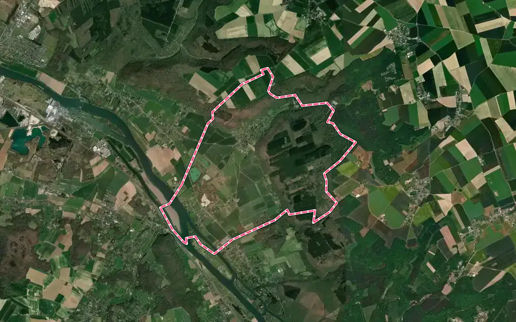 Vue satellite de Notre-Dame-de-l'Isle avec ses contours administratifs
