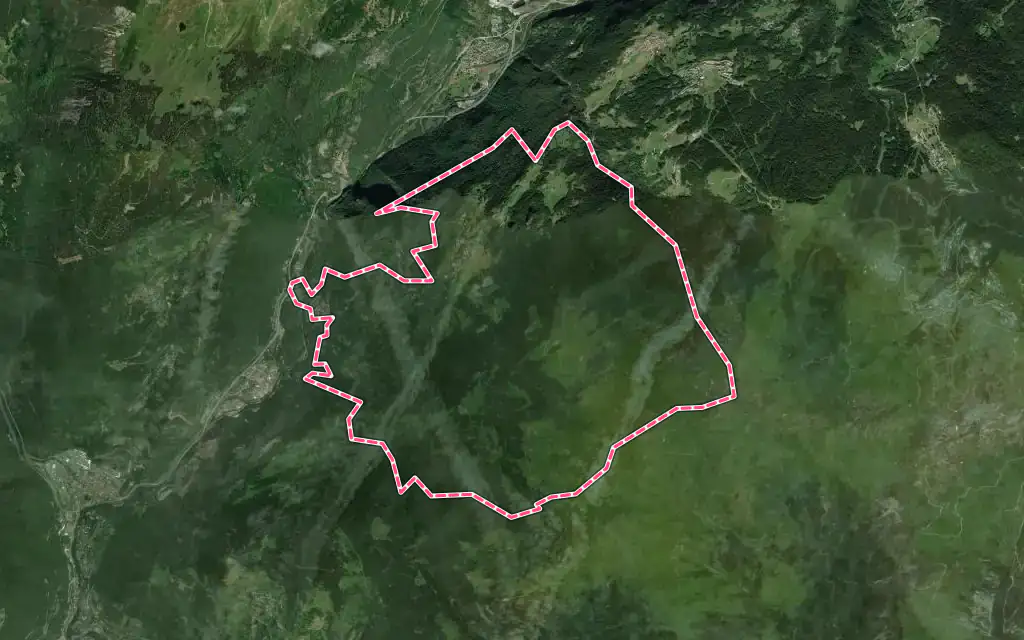 Vue satellite de Notre-Dame-du-Pré avec ses contours administratifs