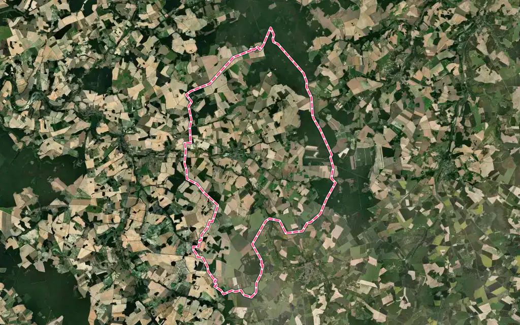 Vue satellite de Nouans-les-Fontaines avec ses contours administratifs