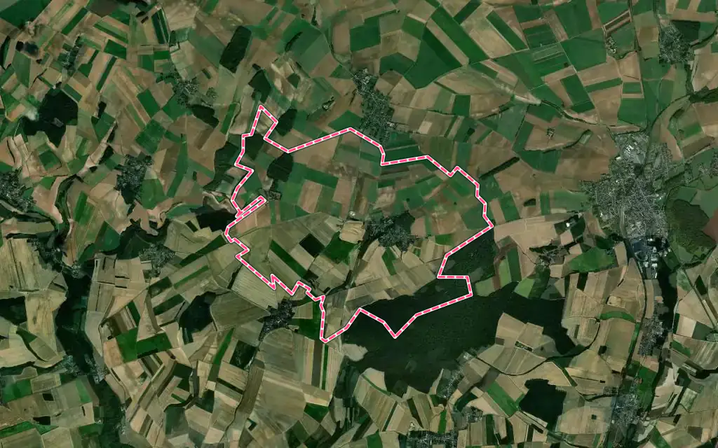 Vue satellite de Nourard-le-Franc avec ses contours administratifs