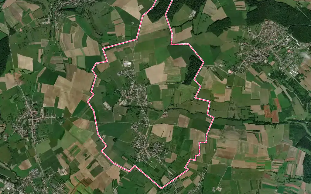 Vue satellite de Nousseviller-Saint-Nabor avec ses contours administratifs