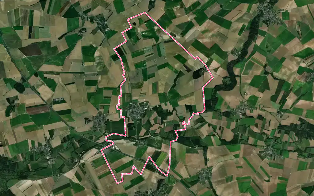 Vue satellite de Nouvion-et-Catillon avec ses contours administratifs