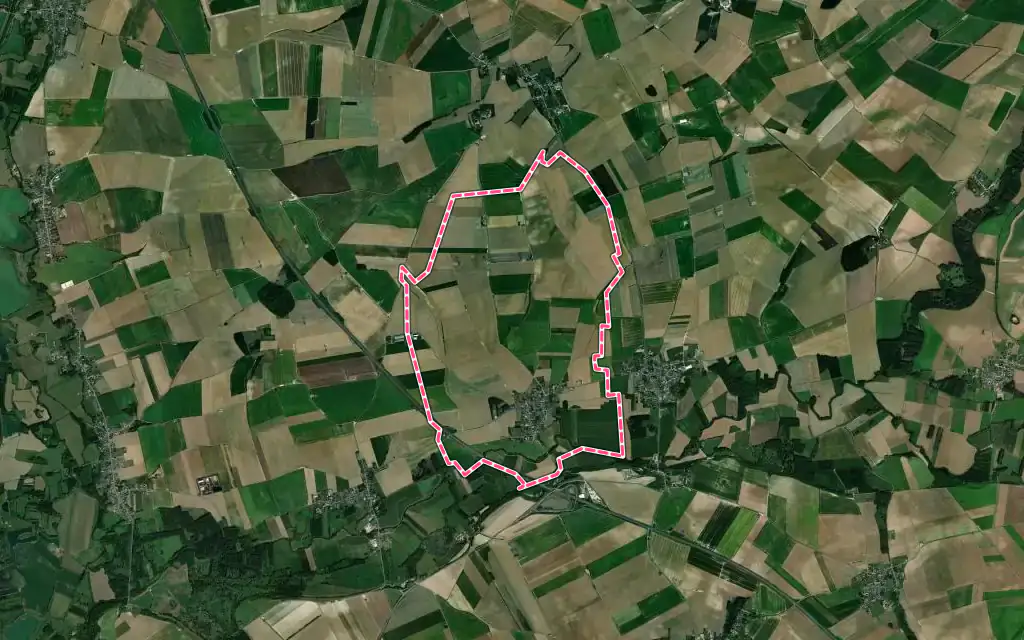 Vue satellite de Nouvion-le-Comte avec ses contours administratifs