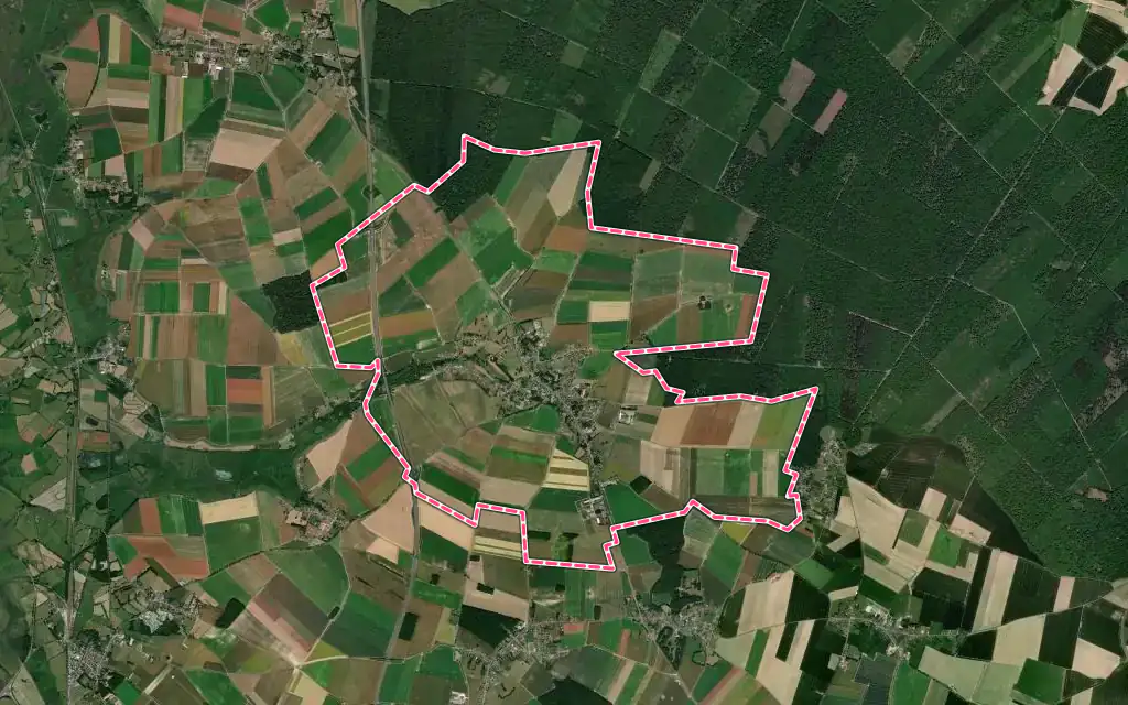Vue satellite de Nouvion avec ses contours administratifs