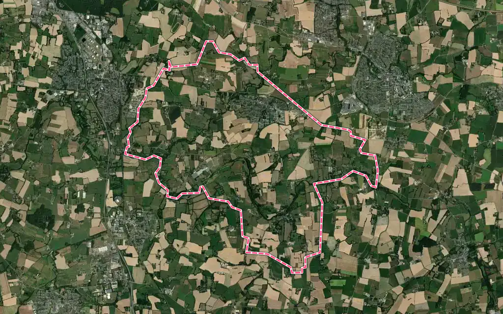 Vue satellite de Nouvoitou avec ses contours administratifs