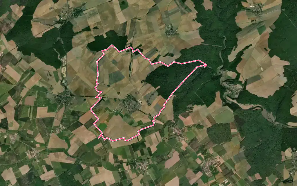 Vue satellite de Noviant-aux-Prés avec ses contours administratifs