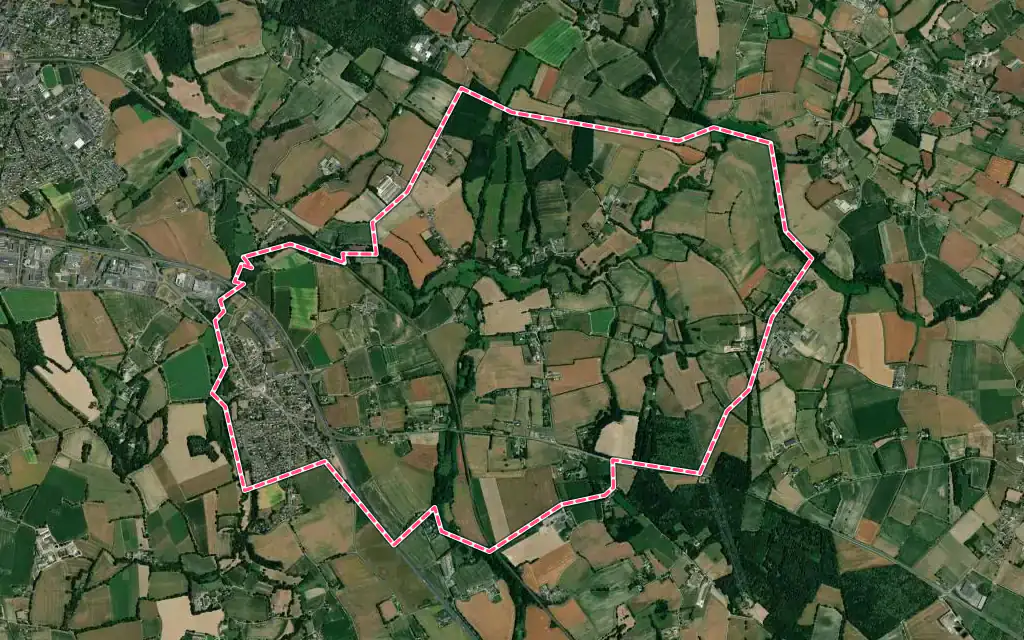Vue satellite de Noyal avec ses contours administratifs