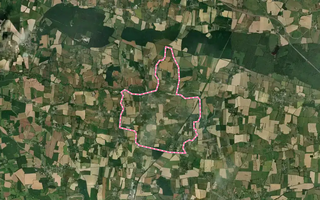 Vue satellite de Noyal-sur-Brutz avec ses contours administratifs