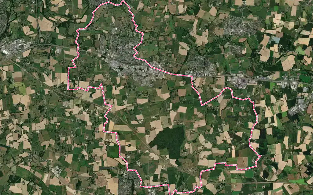 Vue satellite de Noyal-sur-Vilaine avec ses contours administratifs