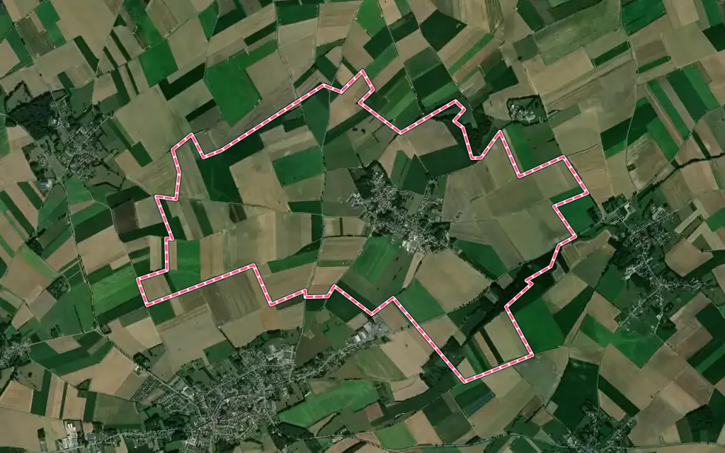 Vue satellite de Noyelle-Vion avec ses contours administratifs