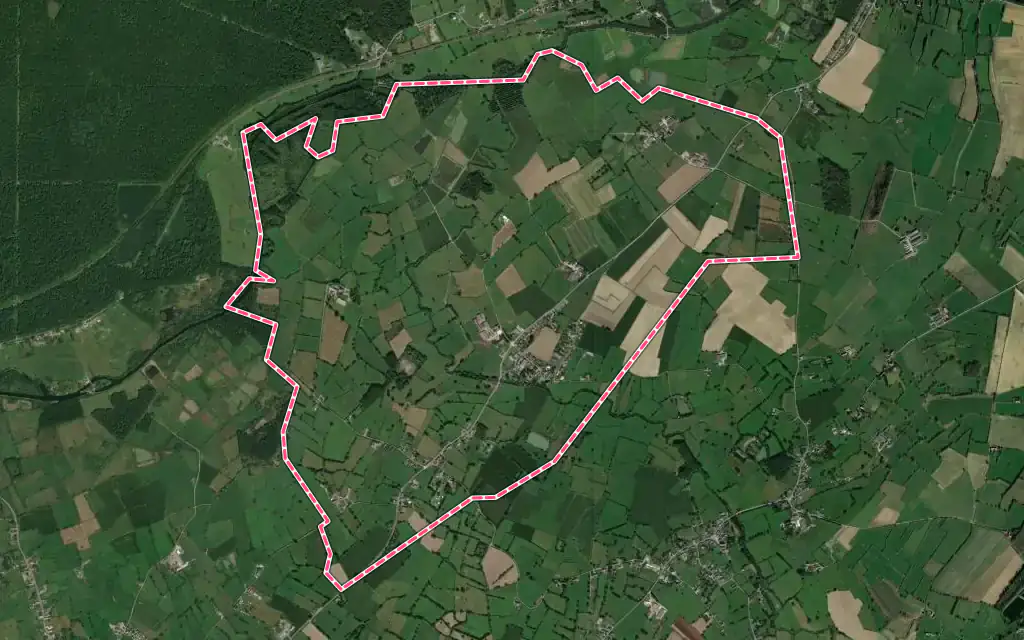 Vue satellite de Noyelles-sur-Sambre avec ses contours administratifs
