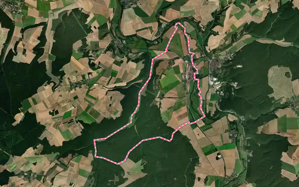 Vue satellite de Nuits avec ses contours administratifs