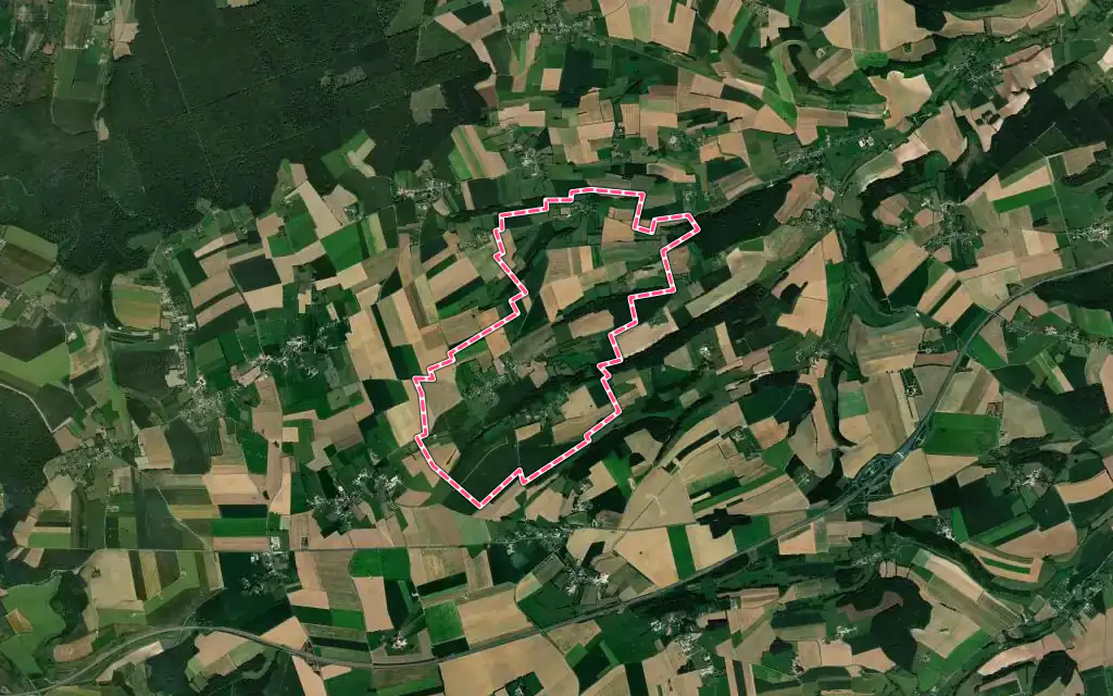 Vue satellite de Nullemont avec ses contours administratifs