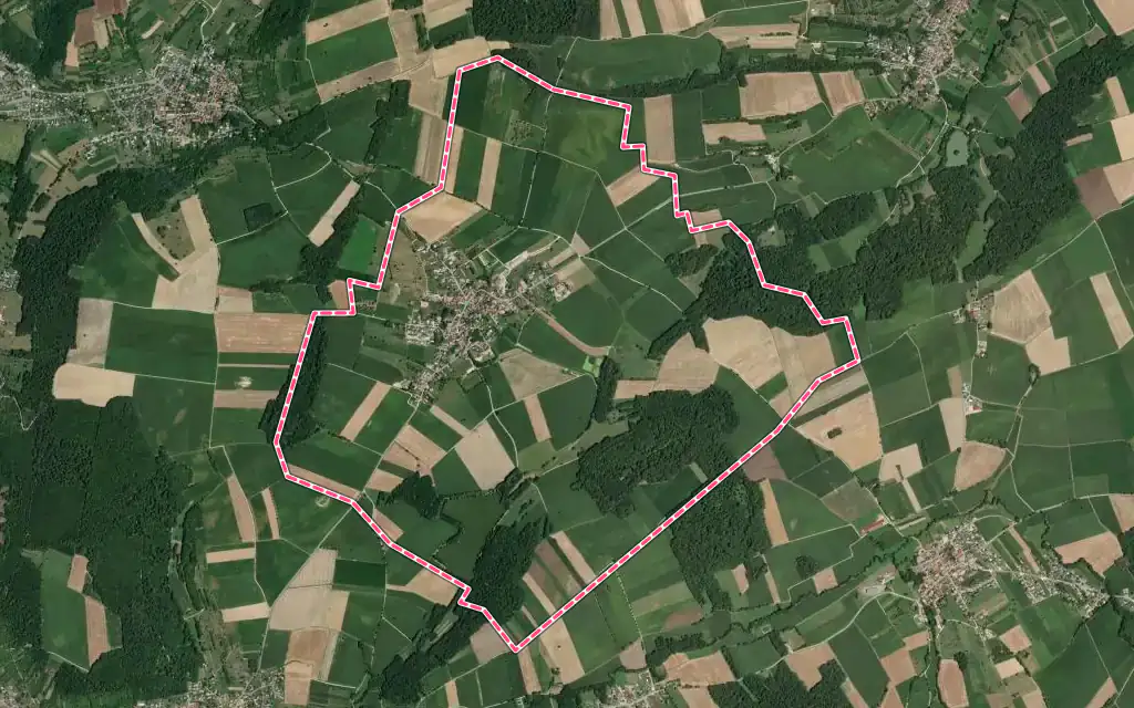 Vue satellite de Obermorschwiller avec ses contours administratifs