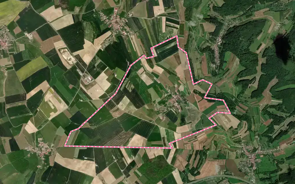 Vue satellite de Obervisse avec ses contours administratifs