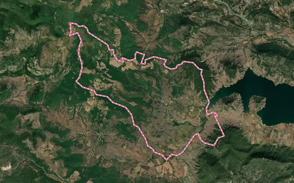 Vue satellite de Octon avec ses contours administratifs