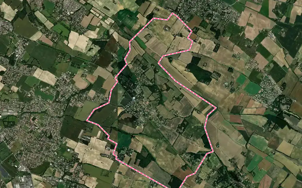 Vue satellite de Odars avec ses contours administratifs