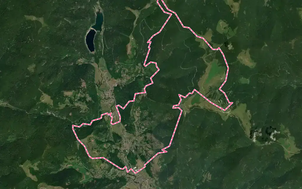 Vue satellite de Oderen avec ses contours administratifs