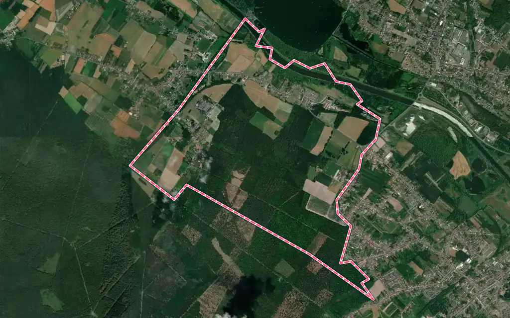 Vue satellite de Odomez avec ses contours administratifs
