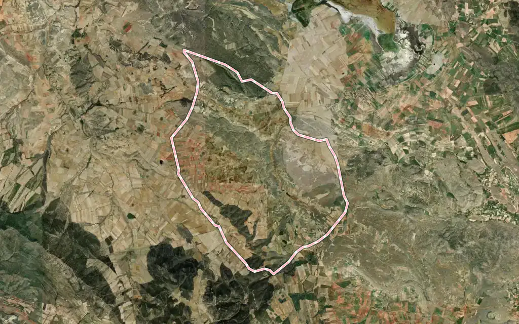 Vista satélite de Odón con su contorno administrativo