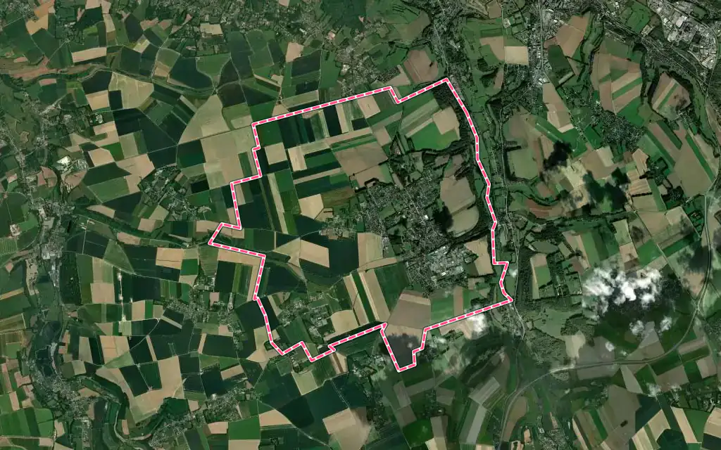Vue satellite de Offranville avec ses contours administratifs