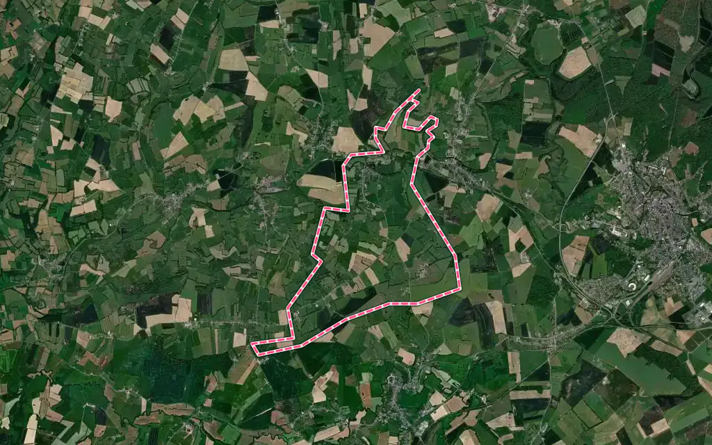 Vue satellite de Ohis avec ses contours administratifs