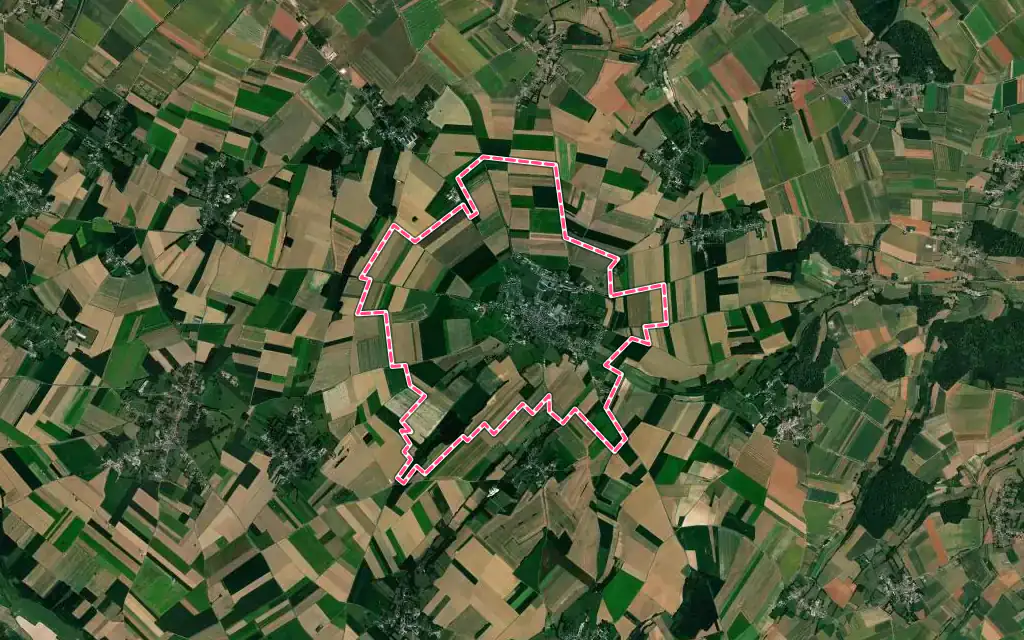 Vue satellite de Oisemont avec ses contours administratifs