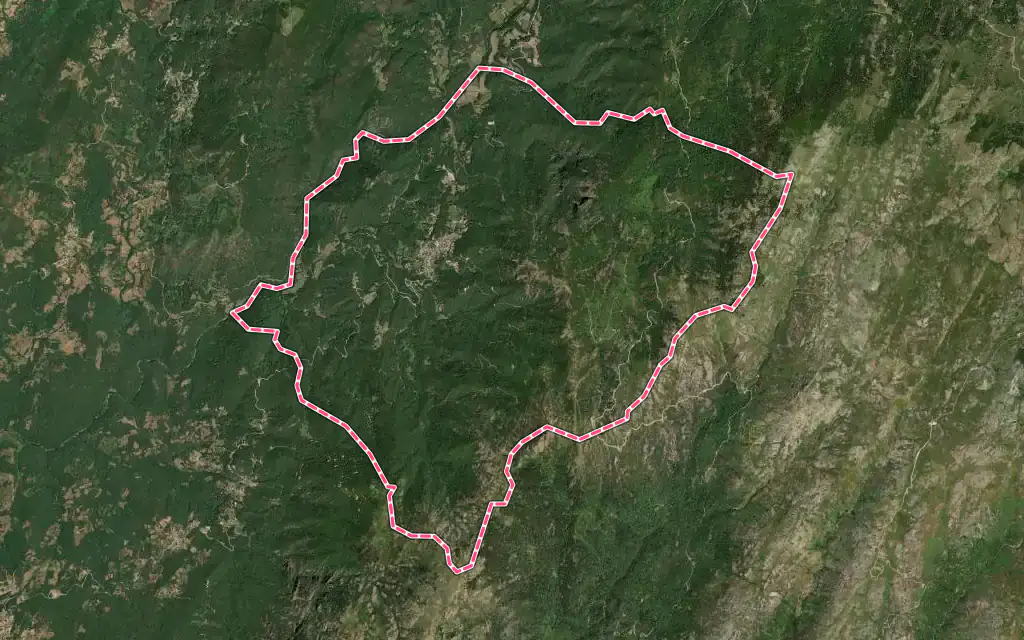 Vue satellite de Olivese avec ses contours administratifs