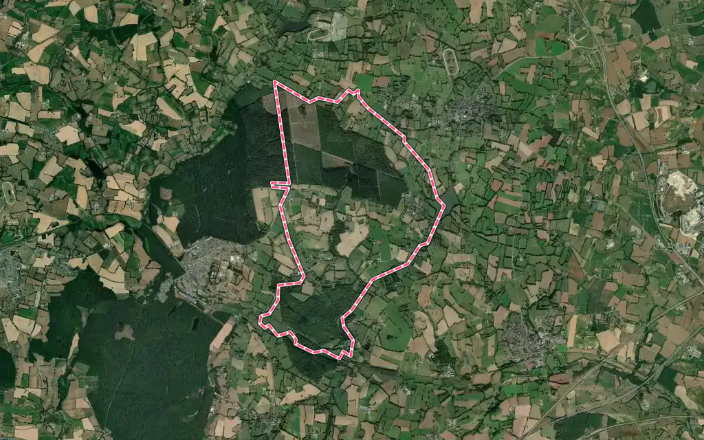 Vue satellite de Olivet avec ses contours administratifs