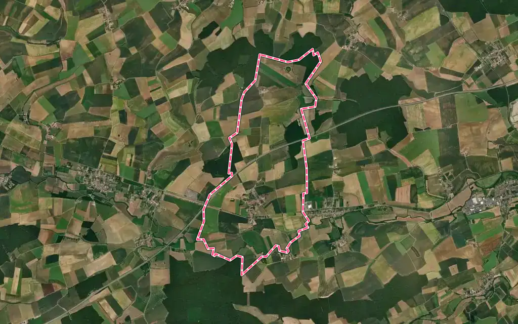 Vue satellite de Olley avec ses contours administratifs