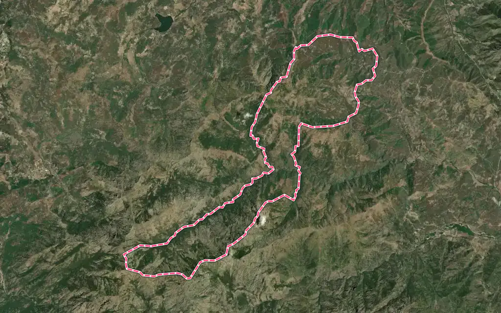 Vue satellite de Olmi-Cappella avec ses contours administratifs